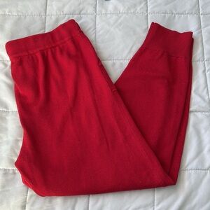 J Crew Cotton Cashmere Red Jogger Sweatpants